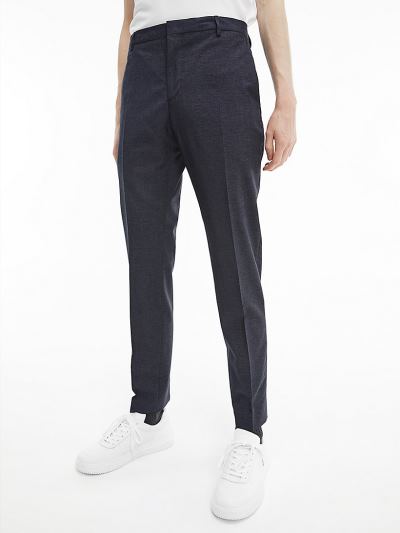 Calvin Klein Ruhák HU705698 | Calvin Klein Slim Virgin Wool Férfi Öltöny Nadrág Sötétkék
